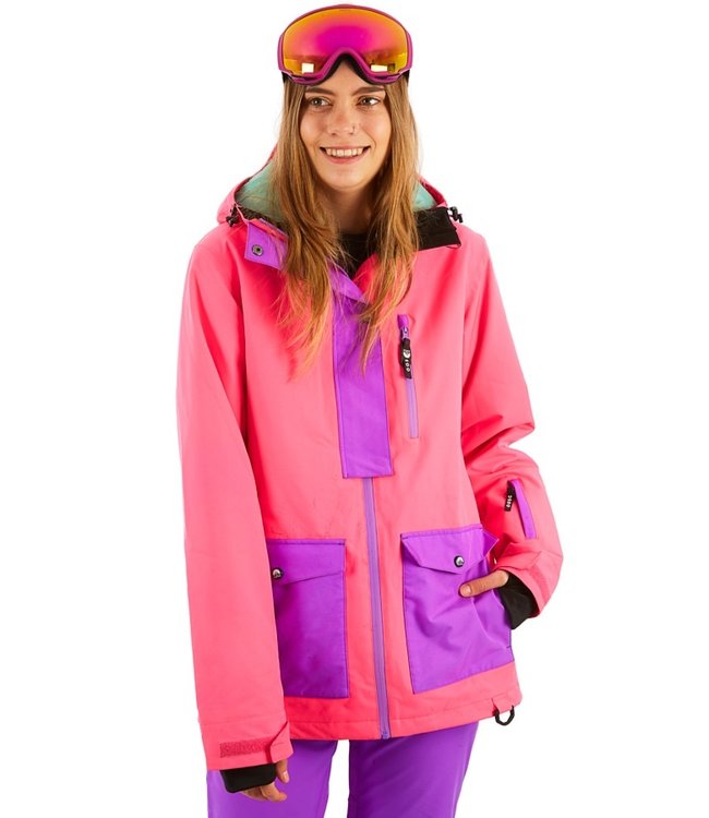 manteau de ski femme fluo
