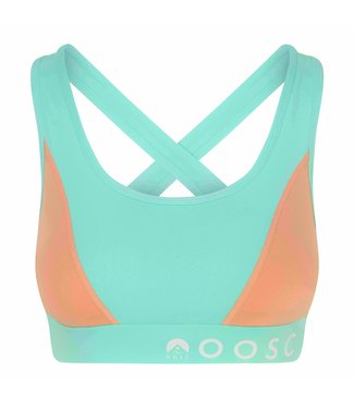 OOSC Soutien-gorge de sport croisé à maintien moyen vert menthe pastel