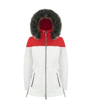 Poivre Blanc DAMEN SOFTSHELLJACKE WEISS / SCARY ROT