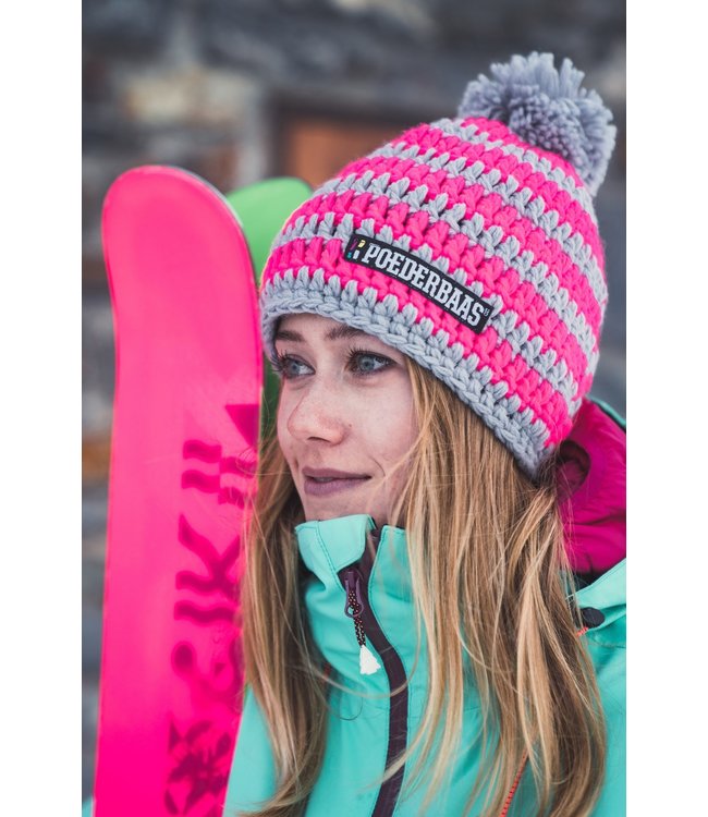 Poederbaas Gestreepte skimuts - roze/grijs