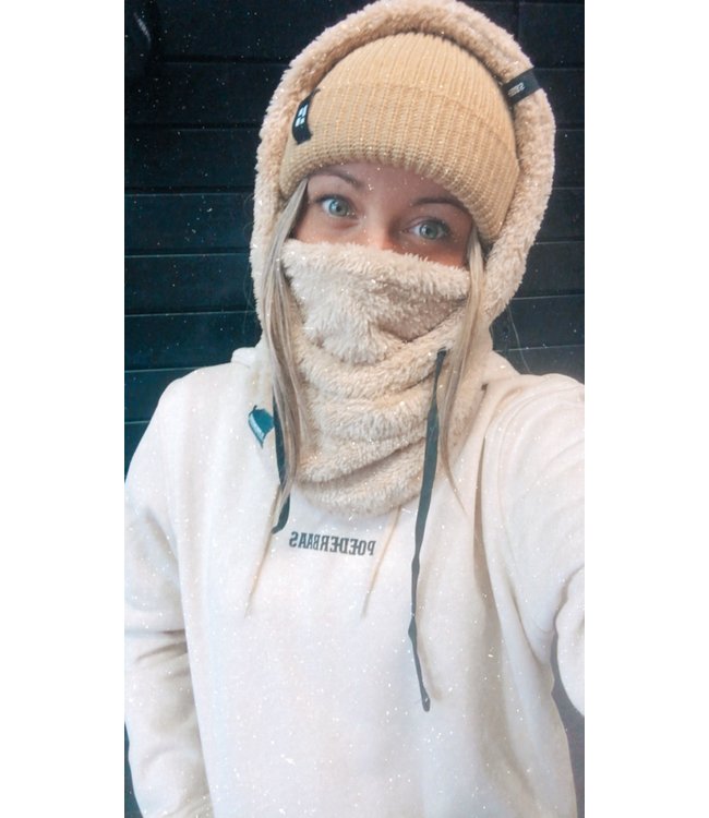 Poederbaas Beige teddy fleece Balaclava from Poederbaas (facemask)