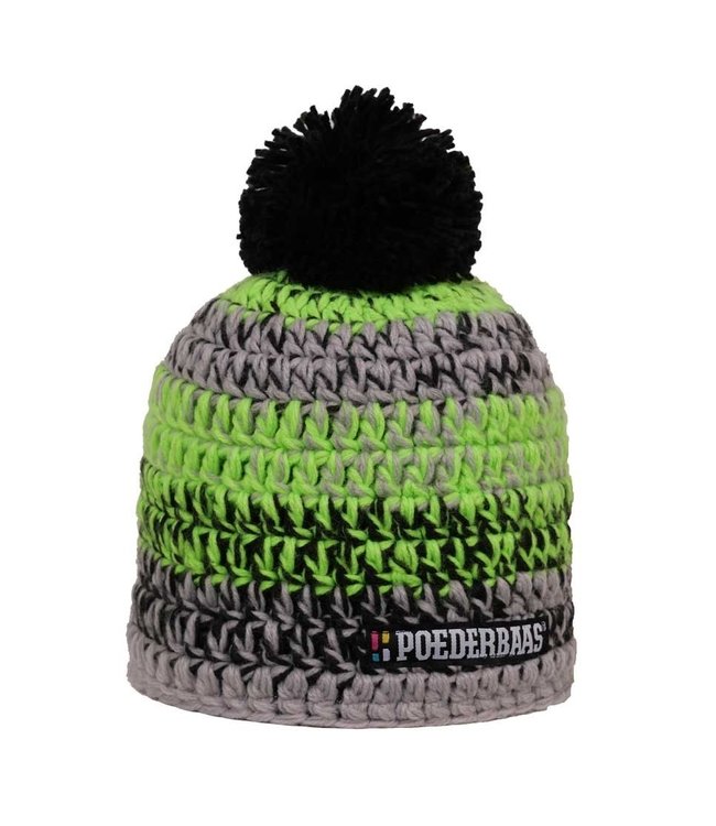 Poederbaas Bonnet de ski homme - Noir, vert lime, gris