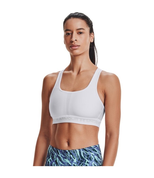 Under Armour UA Crossback Mid Bra-Weiß / Halo Grau