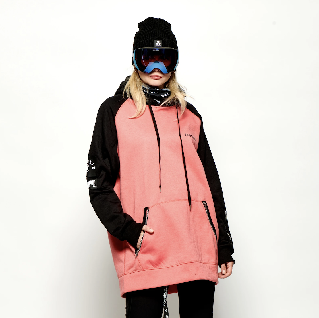 con capucha impermeable para hombre Rosa / Negro - Mujer Wintersport-Store.com
