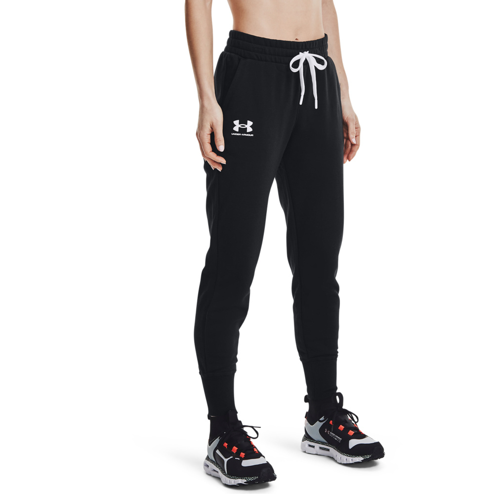 Rival fleece joggingbroek zwart wit wit Wintersport Store