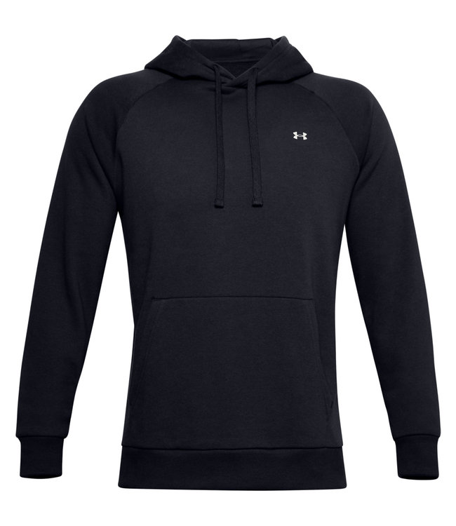 Under Armour UA Rival Fleece Hoodie-Schwarz // Onyx Weiß