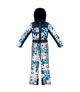 Poivre Blanc Combinaison de ski à imprimé floral Grove Blue - Fille