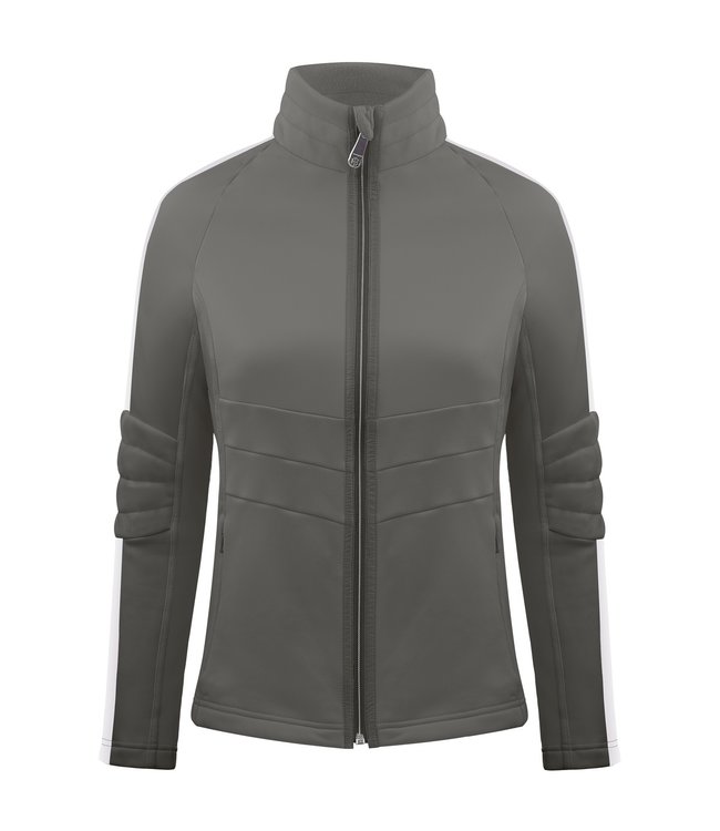 Poivre Blanc STRETCH-FLLECE-JACKE DAMEN - KHAKIGRAU