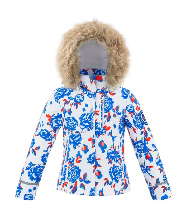 Poivre Blanc VESTE DE SKI STRETCH FILLE - FLEUR BLEUE