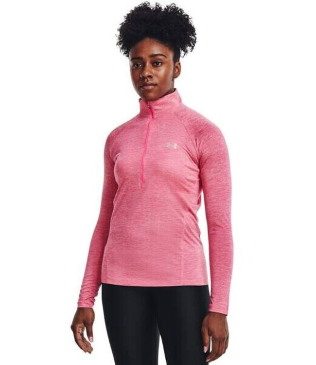 pink half zip under armour