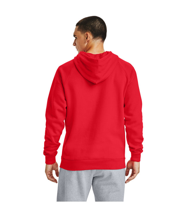 Under Armour UA Rival Fleece Hoodie-Rot // Onyxweiß