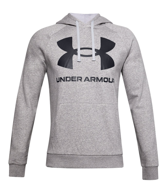 Under Armour UA Rival Fleece Big Logo HD-Mod Grey Light Heather // Negro