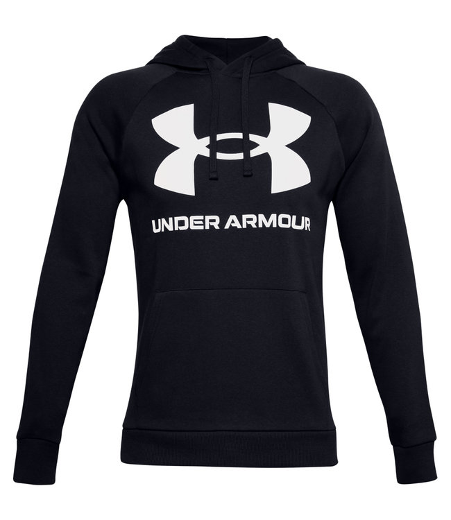 Under Armour UA Rival Fleece Big Logo HD-Negro // Blanco Onyx