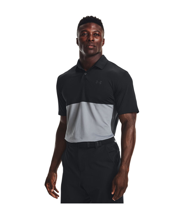 Under Armour UA Performance Blocked Polo-Schwarz / Stahl / Jet Grey