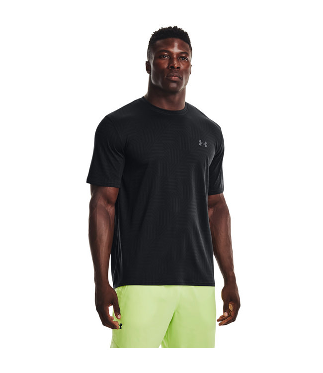 UA Training Vent Jacq SS-Black / / Pitch Gray | Sport-T-Shirts