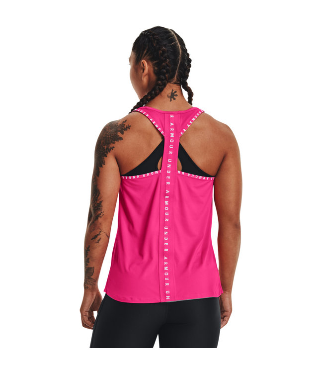 Under Armour UA Knockout Tank-Electro Roze / Electro Roze / Wit