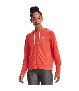 Under Armour Rival Terry FZ Hoodie-Vermillion / Dameshoodie