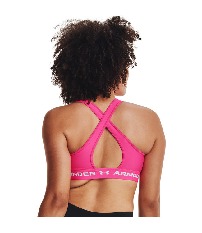 Under Armour UA Crossback Mid Bra-Electro Rose / Electro Rose / Blanc