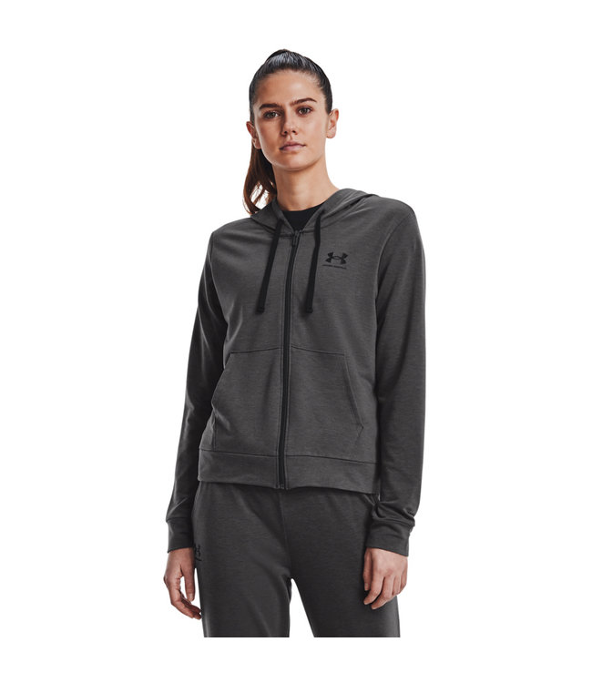 Under Armour Rival Terry FZ Hoodie-Jet Grey / Mod Grey / Black
