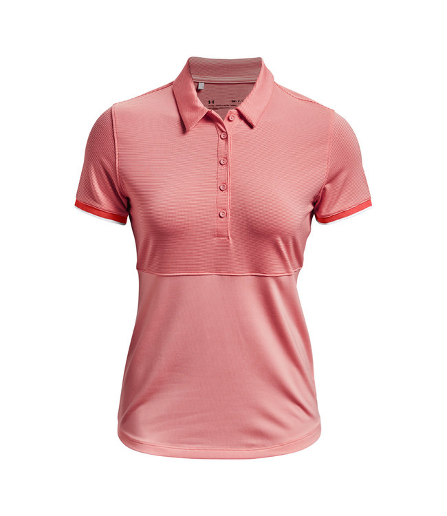 Under Armour Polo UA Zinger Point SS - Arena rosa / Vermillion / Plata metálica