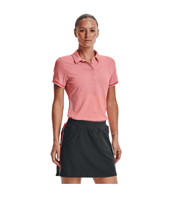 Under Armour UA Zinger Point SS Polo-roze zand / vermillion / metallic zilver