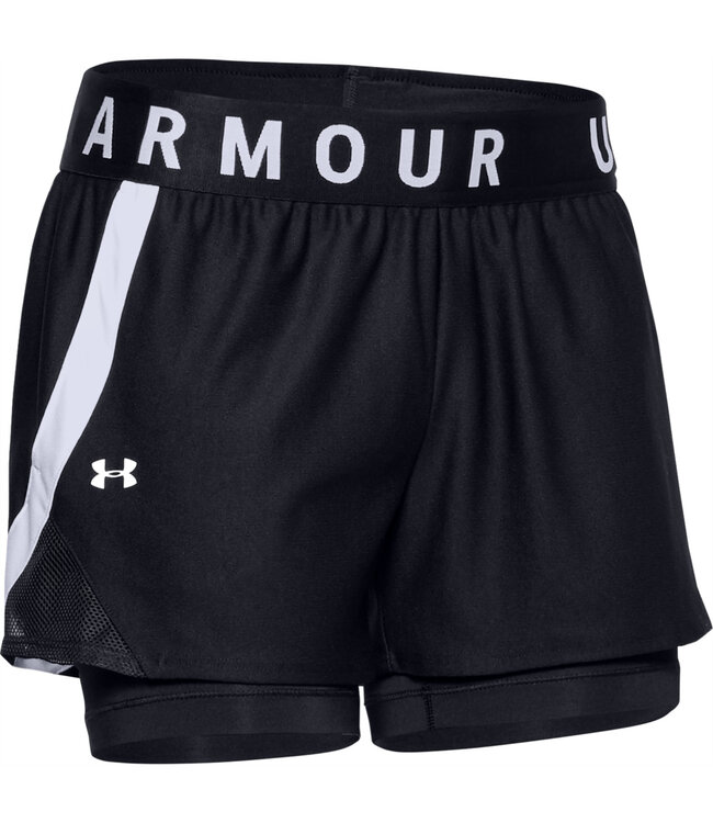 Under Armour Short Play Up 2-en-1 - Noir/Noir/Blanc