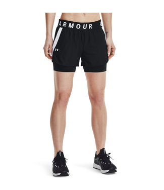 Under Armour Short Play Up 2-en-1 - Noir/Noir/Blanc