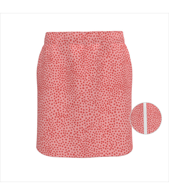 Under Armour Falda pantalón UA Links Woven Printed-Rosa arena/Vermillion/Plata metalizada