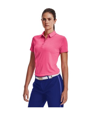 Under Armour UA Zinger Short Sleeve Polo - Pink Punk / Prime Pink / Metallic Silver