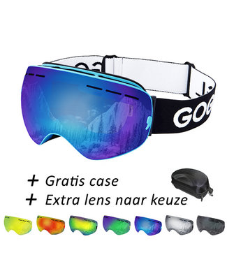 Goggle Lunettes de Ski et Snowboard Bleu