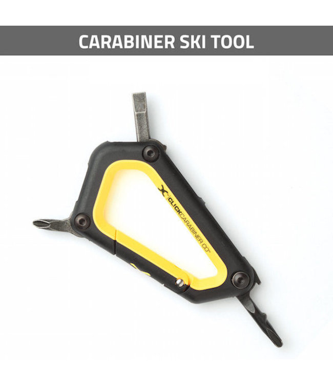 Click Carabiners Multi-Ski-Tool gelb