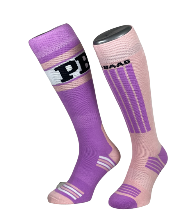 Poederbaas CHAUSSETTES DE SKI SUEDOISES ROSE ET VIOLET