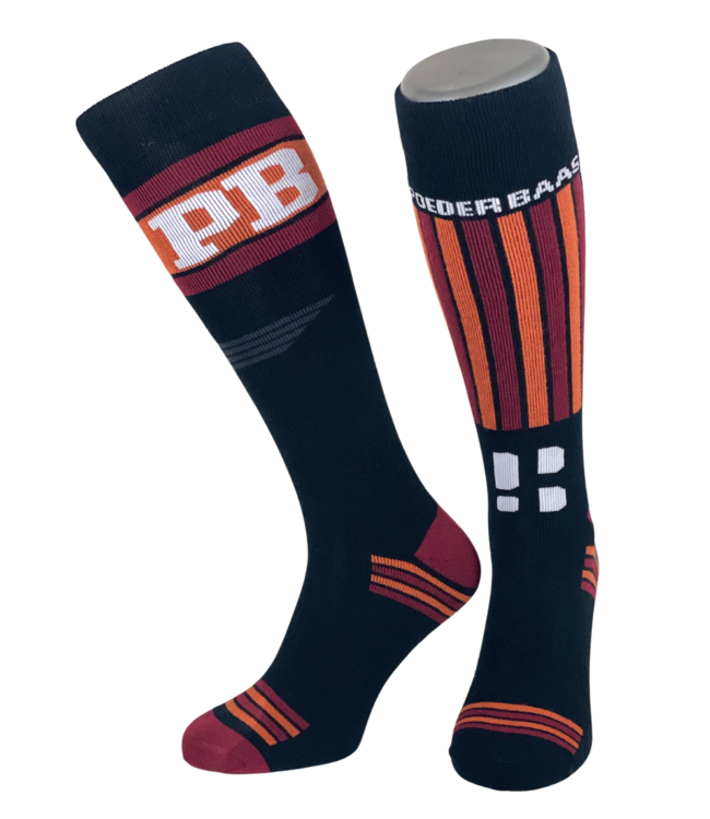 Poederbaas ANTON SKI SOCKS IN BLACK & RED