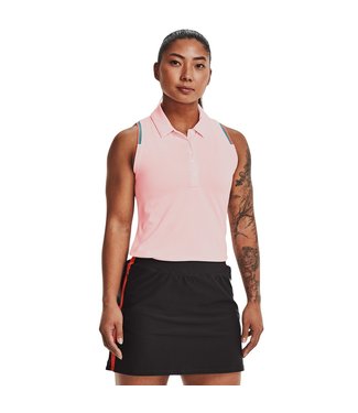 Under Armour Polo UA Zinger Point Slvls - Blanco/Arena rosa/Plata metalizado