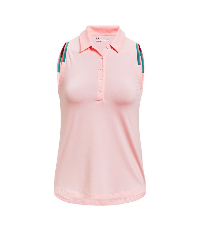 Under Armour UA Zinger Point Slvls Polo-wit/roze zand/metallic zilver