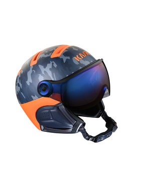 Kask Visera Piuma R Class Camo Azul/Naranja