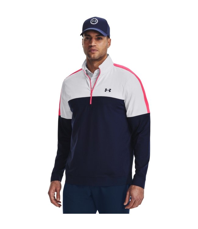 Under Armour UA Storm Midlayer HZ-Azul marino medianoche / Blanco / Rosa Shock