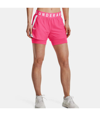 Under Armour Play Up 2-in-1 Shorts-Cerise/White/White