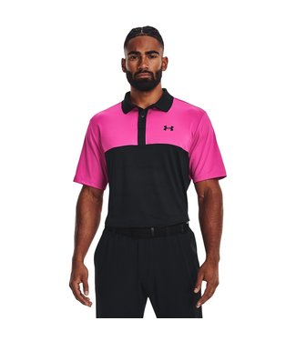 Under Armour Herenpolo UA Performance 3.0 Colorblock Black / Rebel Pink