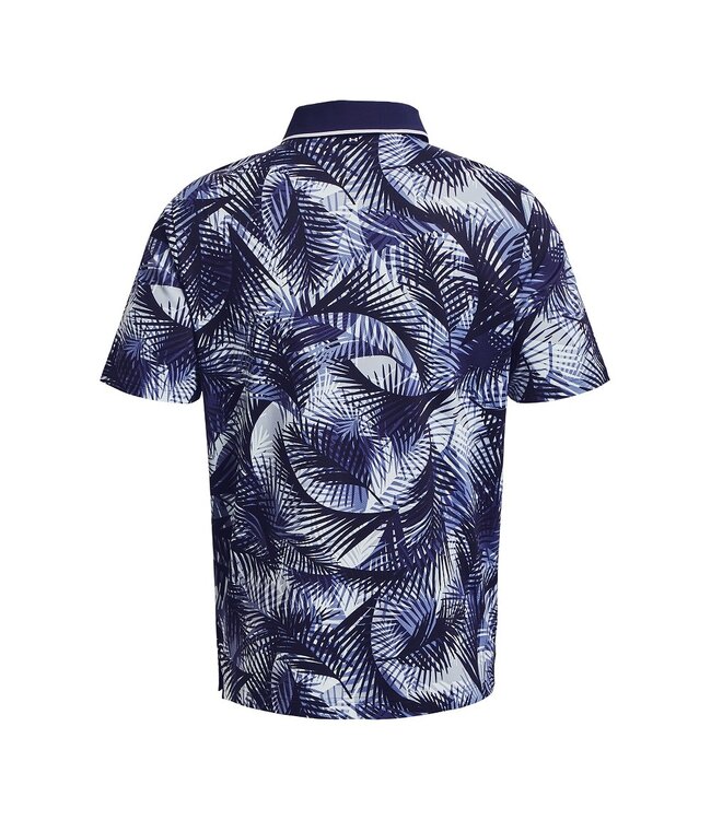 Under Armour Polo UA Iso-Chill Grphc Palm-Azul marino medianoche / / Blanco