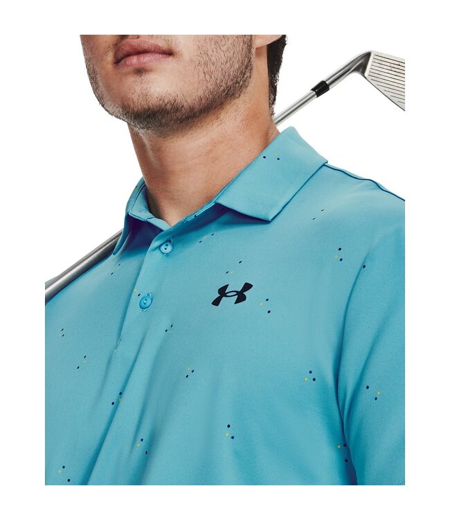 Under Armour Polo Imprimé UA Playoff 3.0 - Bleu Glacier/Carambole/Bleu Marine Minuit