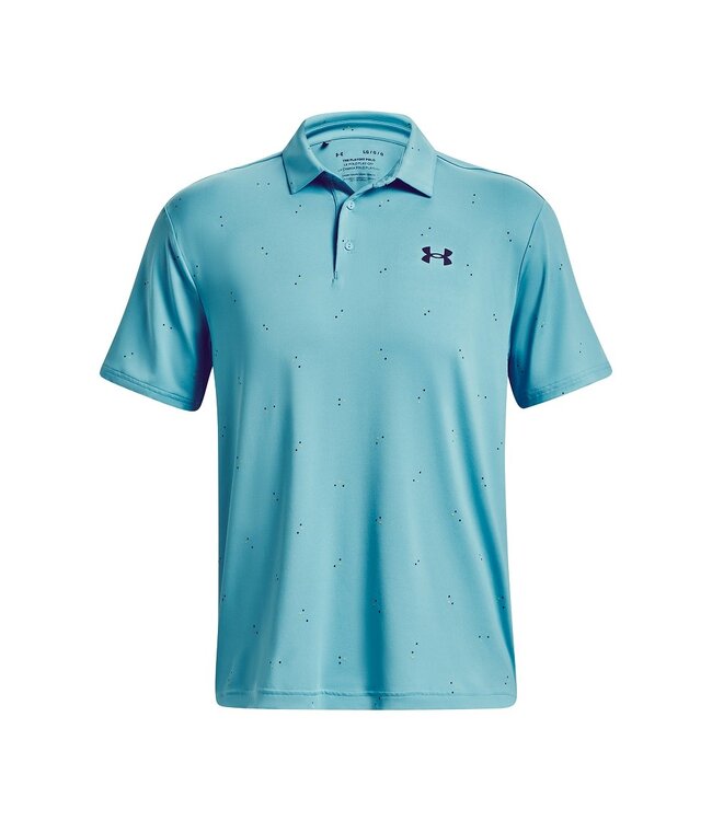 Under Armour Polo Imprimé UA Playoff 3.0 - Bleu Glacier/Carambole/Bleu Marine Minuit