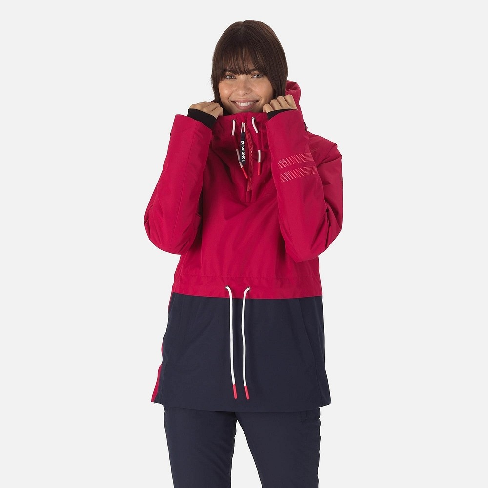 ROSSIGNOL W SKPR ANORAK CERISE BLEU FEMME Wintersport Store