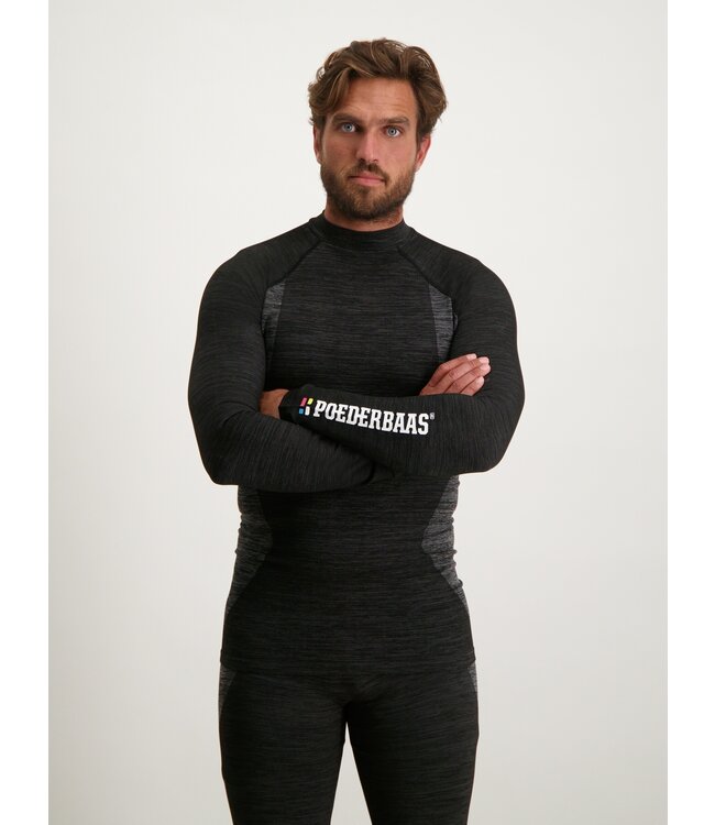 Poederbaas Chemise Thermo Technique Manches Longues Homme Noir