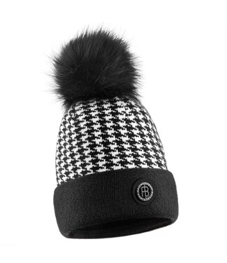 Poivre Blanc Beanie Check Black