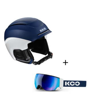 Kask Casque de ski Kimera Navy/White - avec lunettes de ski KOO Enigma bleu marine