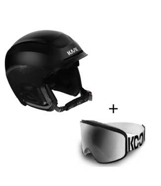 Kask Casque de ski Kimera Shine Black - avec KOO Eclipse Platinum Black/White Silver Mirror