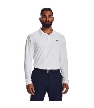 Under Armour Polo UA Performance 3.0 LS-Blanc / / Gris Pitch