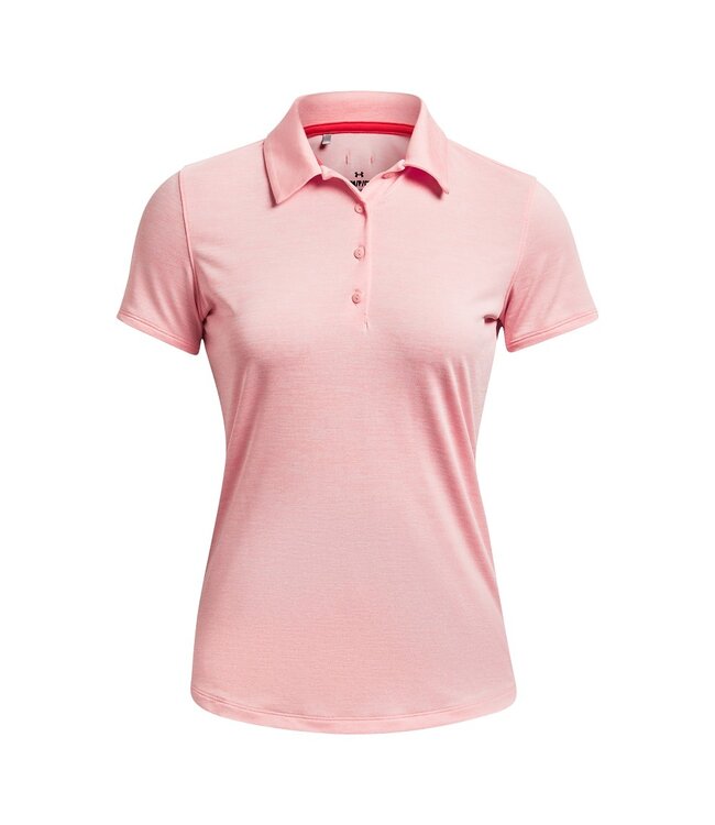 Under Armour UA Playoff SS Polo-Pink Fizz / Rouge Venom / Argent Métallisé