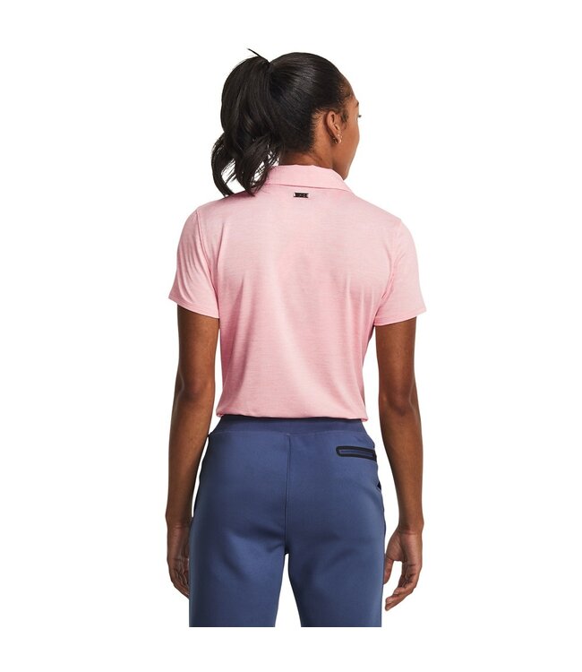 Under Armour UA Playoff SS Polo-Pink Fizz / Rouge Venom / Argent Métallisé